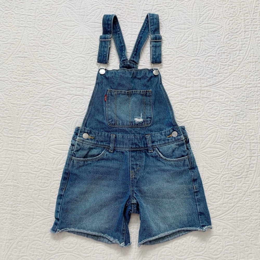 Levi's Girls' Denim Shortalls (Sz 8, 5" Inseam)